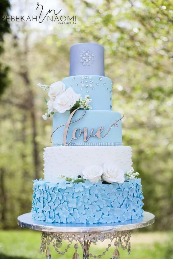 10 tartas de boda en color azul - Acaramelada